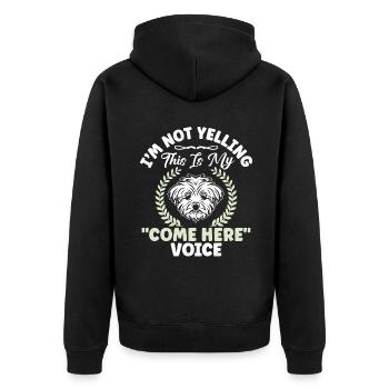 Maltese Owner Gifts - Unisex Premium Organic Zip Hoodie - black - Back - Nico (187cm)