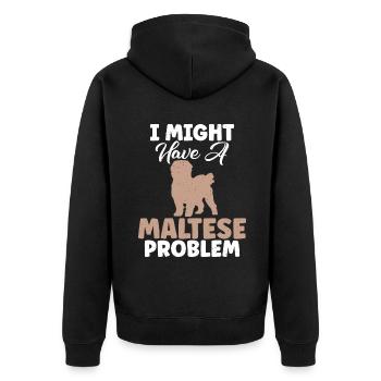 Maltese Owner Gifts - Unisex Premium Organic Zip Hoodie - black - Back - Nico (187cm)