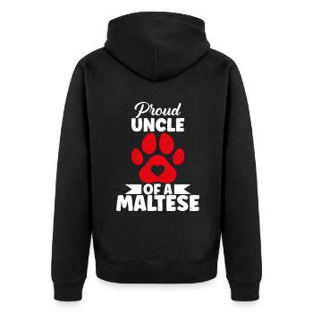 Maltese Owner Gifts - Unisex Premium Bio Zip Hoodie - Schwarz - Hinten - Nico (187cm)