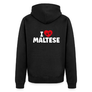 Maltese Owner Gifts - Unisex Premium Organic Zip Hoodie - black - Back - Nico (187cm)