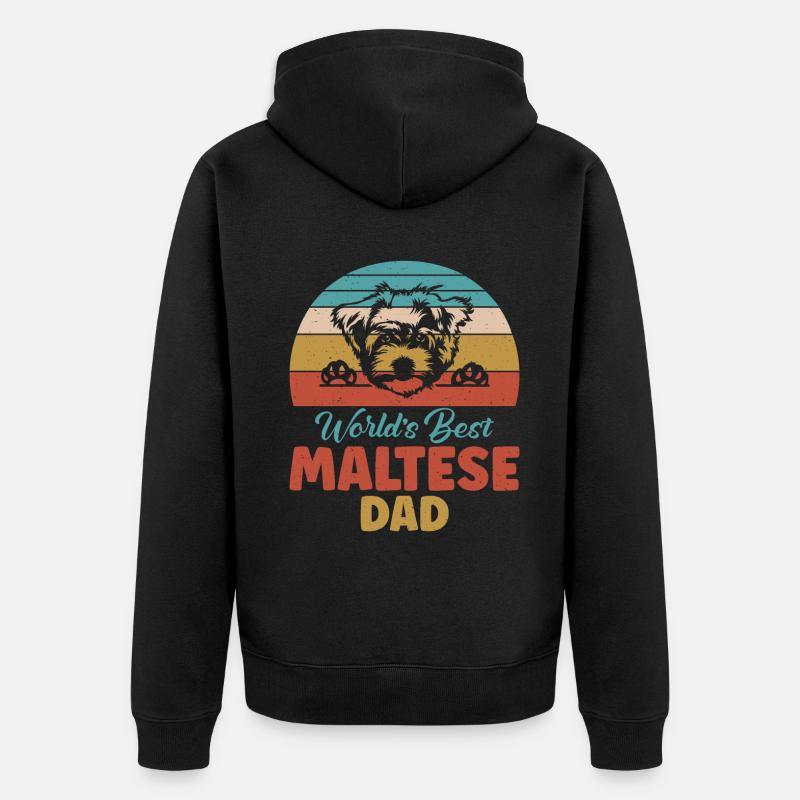 Cadeaux de propriétaire maltais - Veste à capuche bio Premium Unisexe - noir
