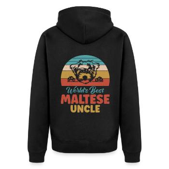 Cadeaux de propriétaire maltais - Veste à capuche bio Premium Unisexe - noir - Dos - Nico (187cm)
