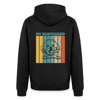 Maltese Owner Gifts - Unisex Premium Bio Zip Hoodie - Schwarz - Hinten - Nico (187cm)