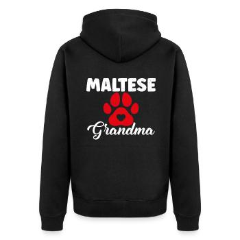 Cadeaux de propriétaire maltais - Veste à capuche bio Premium Unisexe - noir - Dos - Nico (187cm)
