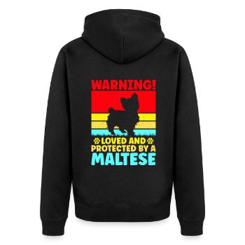 Cadeaux de propriétaire maltais - Veste à capuche bio Premium Unisexe - noir - Dos - Nico (187cm)