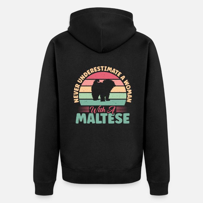 Cadeaux de propriétaire maltais - Veste à capuche bio Premium Unisexe - noir