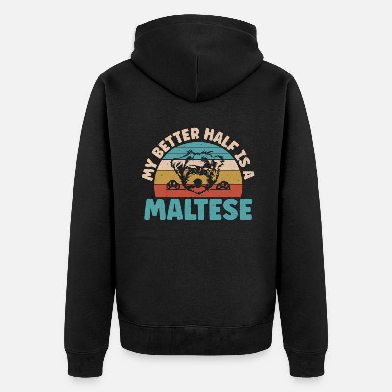 Cadeaux de propriétaire maltais - Veste à capuche bio Premium Unisexe - noir