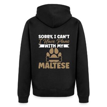 Cadeaux de propriétaire maltais - Veste à capuche bio Premium Unisexe - noir - Dos - Nico (187cm)