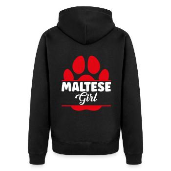 Cadeaux de propriétaire maltais - Veste à capuche bio Premium Unisexe - noir - Dos - Nico (187cm)
