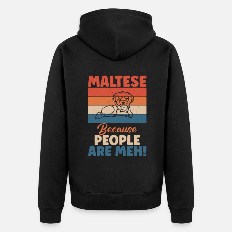 Cadeaux de propriétaire maltais - Veste à capuche bio Premium Unisexe - noir