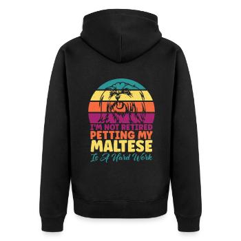 Cadeaux de propriétaire maltais - Veste à capuche bio Premium Unisexe - noir - Dos - Nico (187cm)