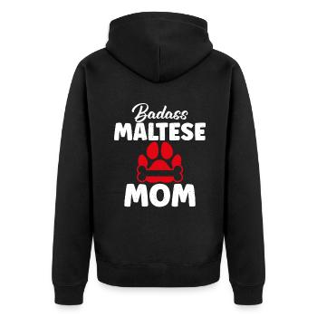 Maltese Owner Gifts - Unisex Premium Organic Zip Hoodie - black - Back - Nico (187cm)