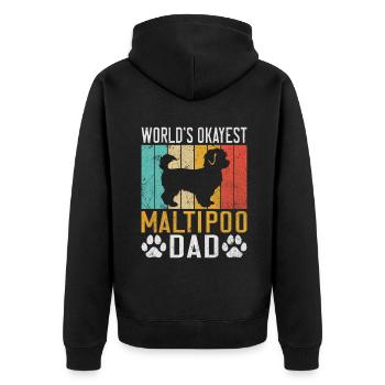 Cadeaux Maltipoo - Veste à capuche bio Premium Unisexe - noir - Dos - Nico (187cm)