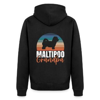Cadeaux Maltipoo - Veste à capuche bio Premium Unisexe - noir - Dos - Nico (187cm)
