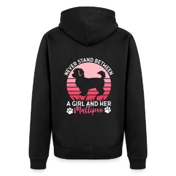 Cadeaux Maltipoo - Veste à capuche bio Premium Unisexe - noir - Dos - Nico (187cm)
