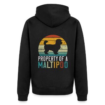 Cadeaux Maltipoo - Veste à capuche bio Premium Unisexe - noir - Dos - Nico (187cm)