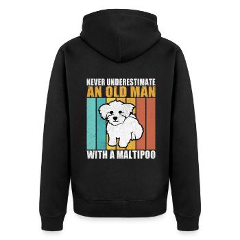 Cadeaux Maltipoo - Veste à capuche bio Premium Unisexe - noir - Dos - Nico (187cm)