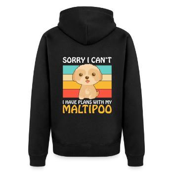 Cadeaux Maltipoo - Veste à capuche bio Premium Unisexe - noir - Dos - Nico (187cm)