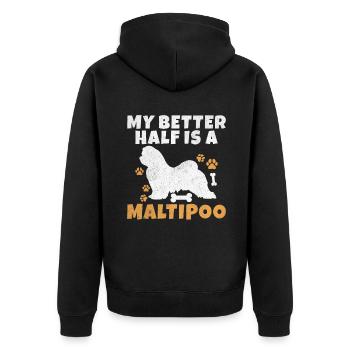 Cadeaux Maltipoo - Veste à capuche bio Premium Unisexe - noir - Dos - Nico (187cm)