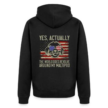 Cadeaux Maltipoo - Veste à capuche bio Premium Unisexe - noir - Dos - Nico (187cm)