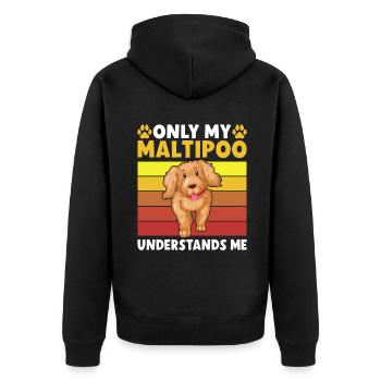 Cadeaux Maltipoo - Veste à capuche bio Premium Unisexe - noir - Dos - Nico (187cm)