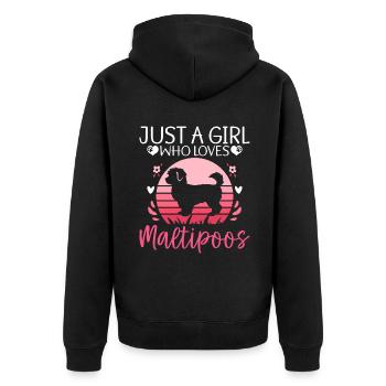 Cadeaux Maltipoo - Veste à capuche bio Premium Unisexe - noir - Dos - Nico (187cm)