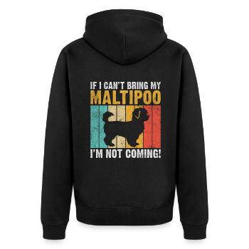 Cadeaux Maltipoo - Veste à capuche bio Premium Unisexe - noir - Dos - Nico (187cm)