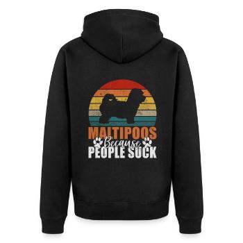 Cadeaux Maltipoo - Veste à capuche bio Premium Unisexe - noir - Dos - Nico (187cm)