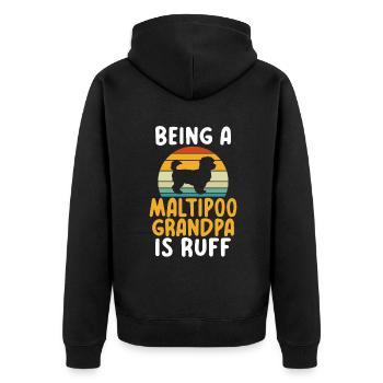 Cadeaux Maltipoo - Veste à capuche bio Premium Unisexe - noir - Dos - Nico (187cm)