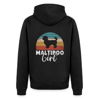 Cadeaux Maltipoo - Veste à capuche bio Premium Unisexe - noir - Dos - Nico (187cm)