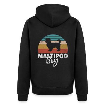 Cadeaux Maltipoo - Veste à capuche bio Premium Unisexe - noir - Dos - Nico (187cm)