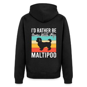 Cadeaux Maltipoo - Veste à capuche bio Premium Unisexe - noir - Dos - Nico (187cm)