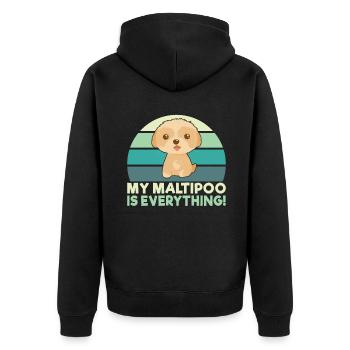 Cadeaux Maltipoo - Veste à capuche bio Premium Unisexe - noir - Dos - Nico (187cm)