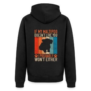 Cadeaux Maltipoo - Veste à capuche bio Premium Unisexe - noir - Dos - Nico (187cm)