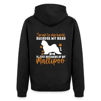 Cadeaux Maltipoo - Veste à capuche bio Premium Unisexe - noir - Dos - Nico (187cm)