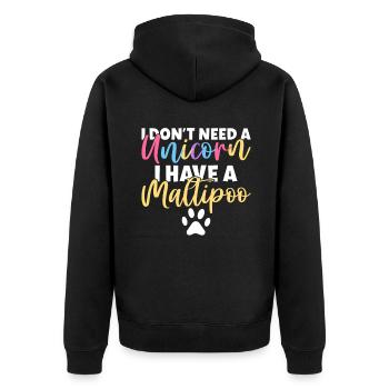 Cadeaux Maltipoo - Veste à capuche bio Premium Unisexe - noir - Dos - Nico (187cm)
