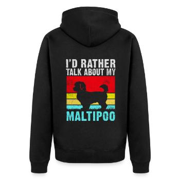 Cadeaux Maltipoo - Veste à capuche bio Premium Unisexe - noir - Dos - Nico (187cm)