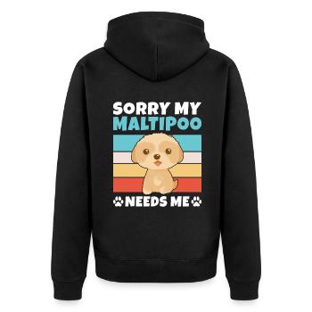Cadeaux Maltipoo - Veste à capuche bio Premium Unisexe - noir - Dos - Nico (187cm)