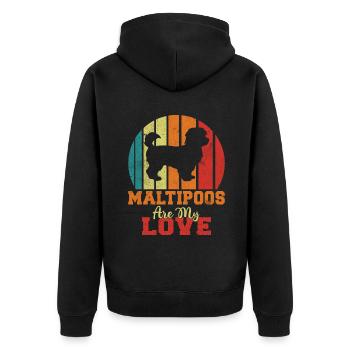 Cadeaux Maltipoo - Veste à capuche bio Premium Unisexe - noir - Dos - Nico (187cm)