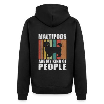Cadeaux Maltipoo - Veste à capuche bio Premium Unisexe - noir - Dos - Nico (187cm)