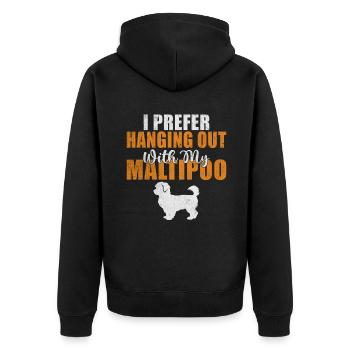 Cadeaux Maltipoo - Veste à capuche bio Premium Unisexe - noir - Dos - Nico (187cm)