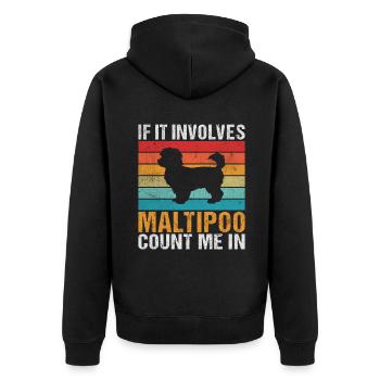 Cadeaux Maltipoo - Veste à capuche bio Premium Unisexe - noir - Dos - Nico (187cm)