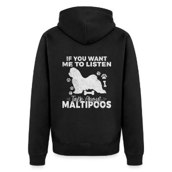 Cadeaux Maltipoo - Veste à capuche bio Premium Unisexe - noir - Dos - Nico (187cm)