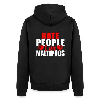 Cadeaux Maltipoo - Veste à capuche bio Premium Unisexe - noir - Dos - Nico (187cm)