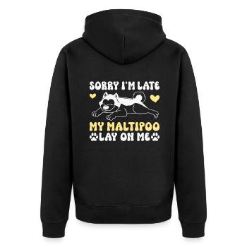 Cadeaux Maltipoo - Veste à capuche bio Premium Unisexe - noir - Dos - Nico (187cm)
