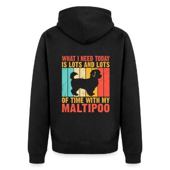 Cadeaux Maltipoo - Veste à capuche bio Premium Unisexe - noir - Dos - Nico (187cm)