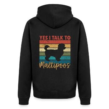 Cadeaux Maltipoo - Veste à capuche bio Premium Unisexe - noir - Dos - Nico (187cm)