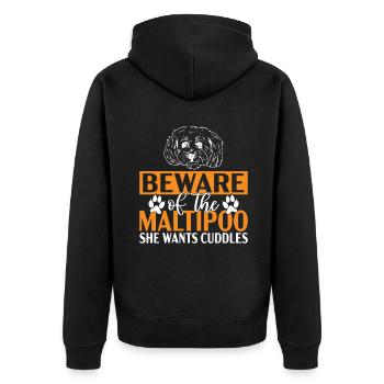 Cadeaux Maltipoo - Veste à capuche bio Premium Unisexe - noir - Dos - Nico (187cm)
