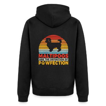 Cadeaux Maltipoo - Veste à capuche bio Premium Unisexe - noir - Dos - Nico (187cm)