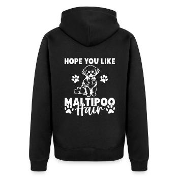 Cadeaux Maltipoo - Veste à capuche bio Premium Unisexe - noir - Dos - Nico (187cm)